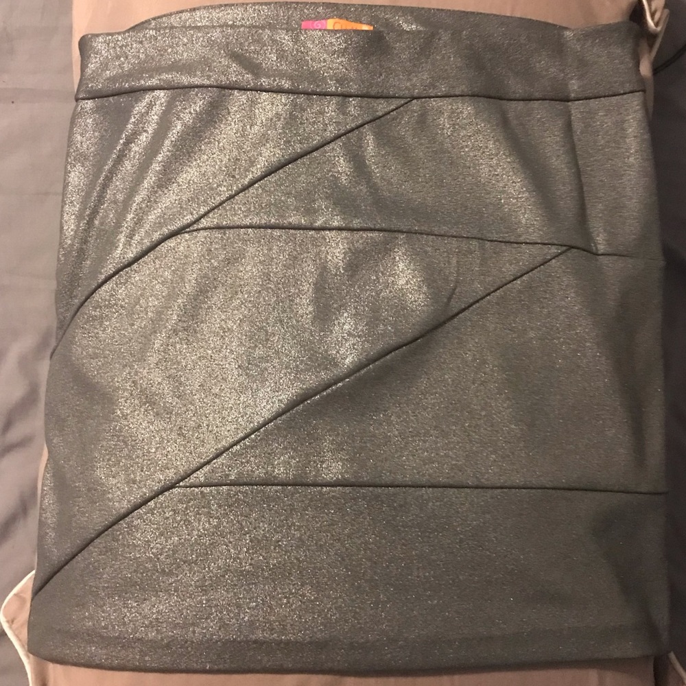 Metallic silver skirt